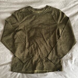 REI Shirt Mens Long Sleeve Crew Neck Green Stretch Lightweight Workout Shirt